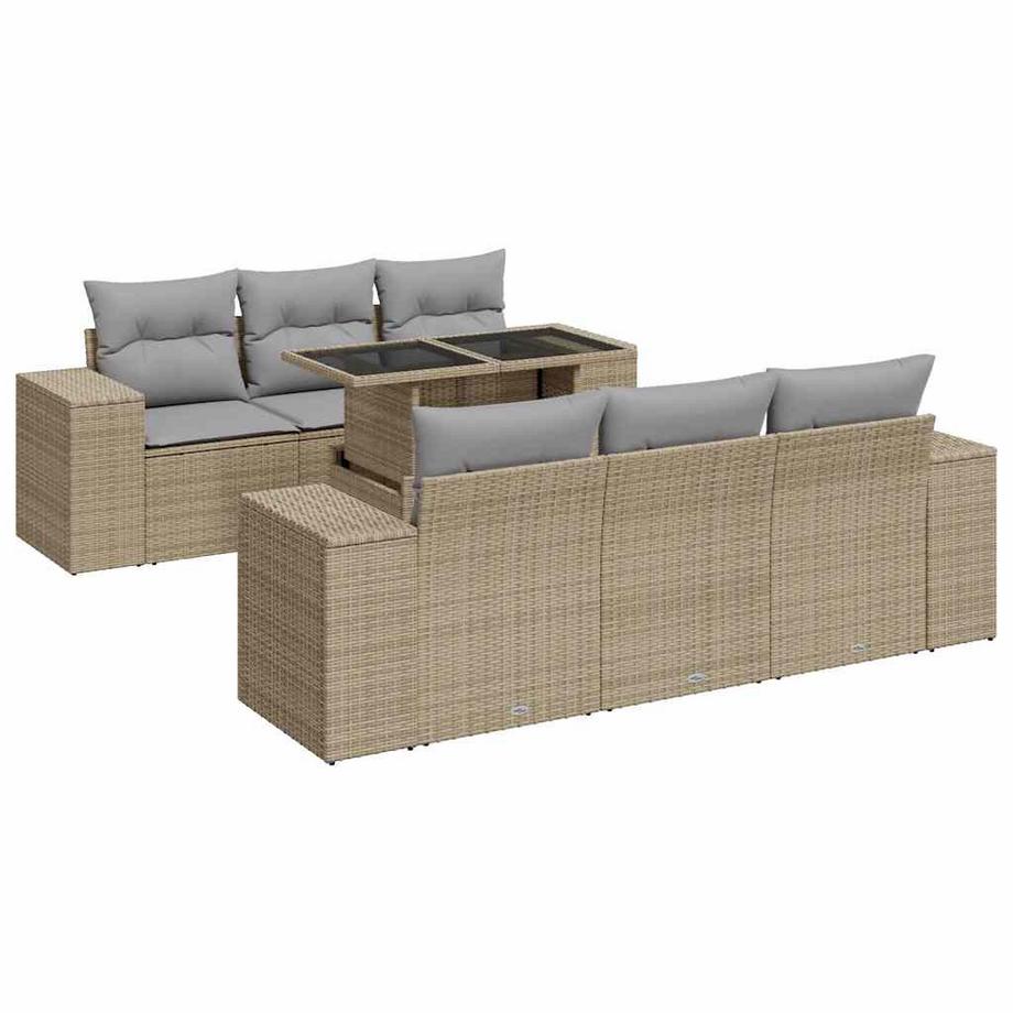 set di divani da giardino Polirattan