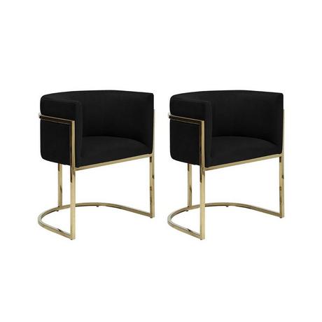 PASCAL MORABITO Lot de 2 chaises avec accoudoirs PERIA Velours acier inoxydable  