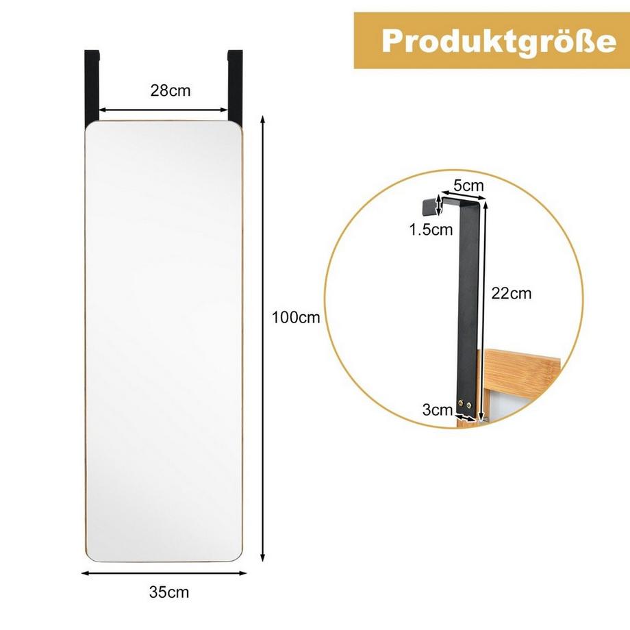 Northix Wandspiegel mit Haken  