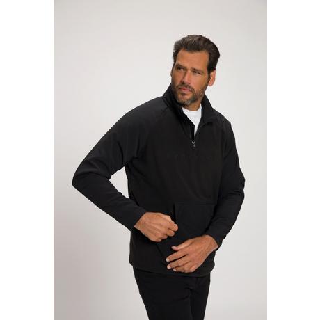 JP1880  Pullover con pile per l'outdoor con collo alto, tasca a marsupio e maniche raglan 