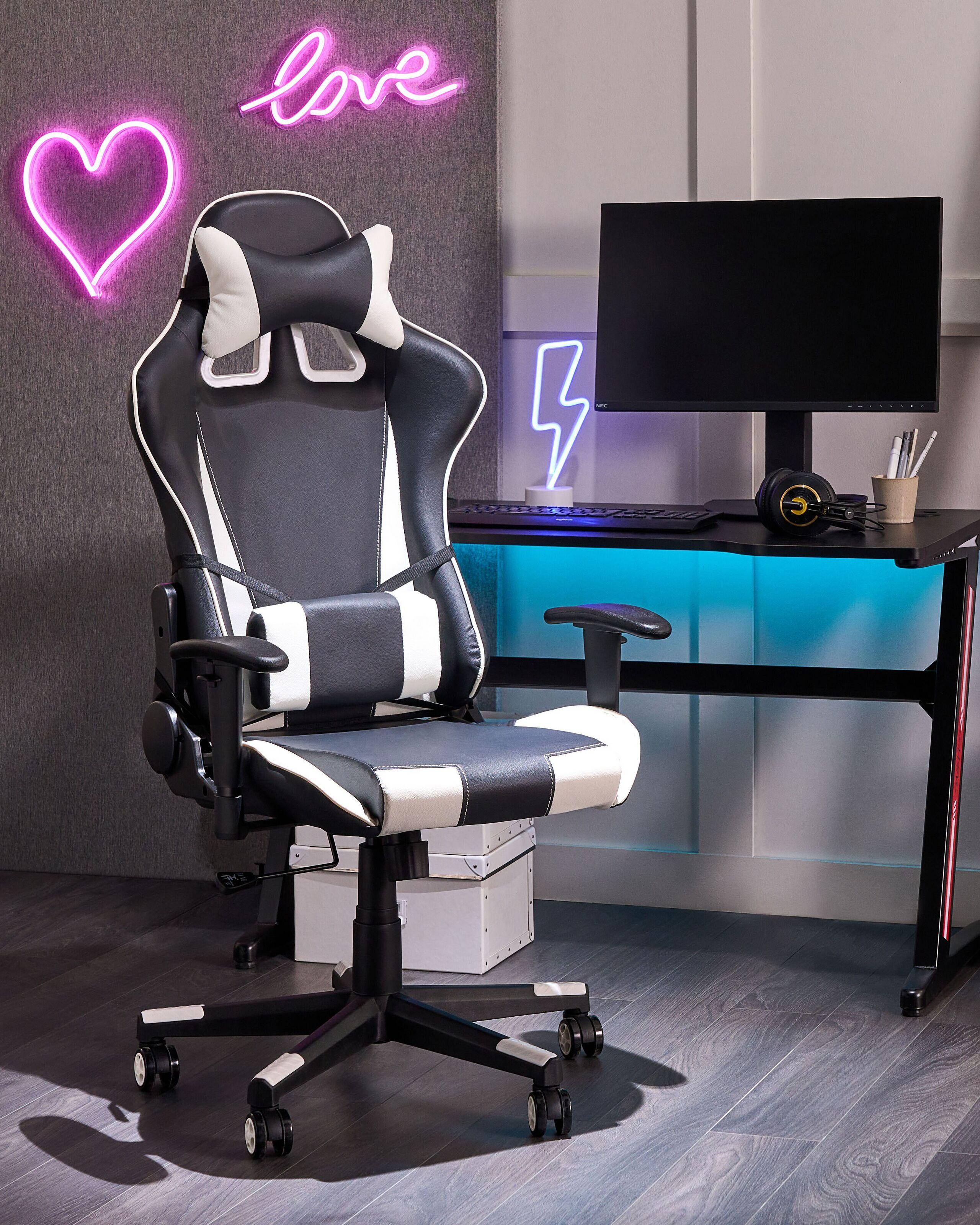 Beliani Chaise de bureau en Cuir PU Rétro GAMER  