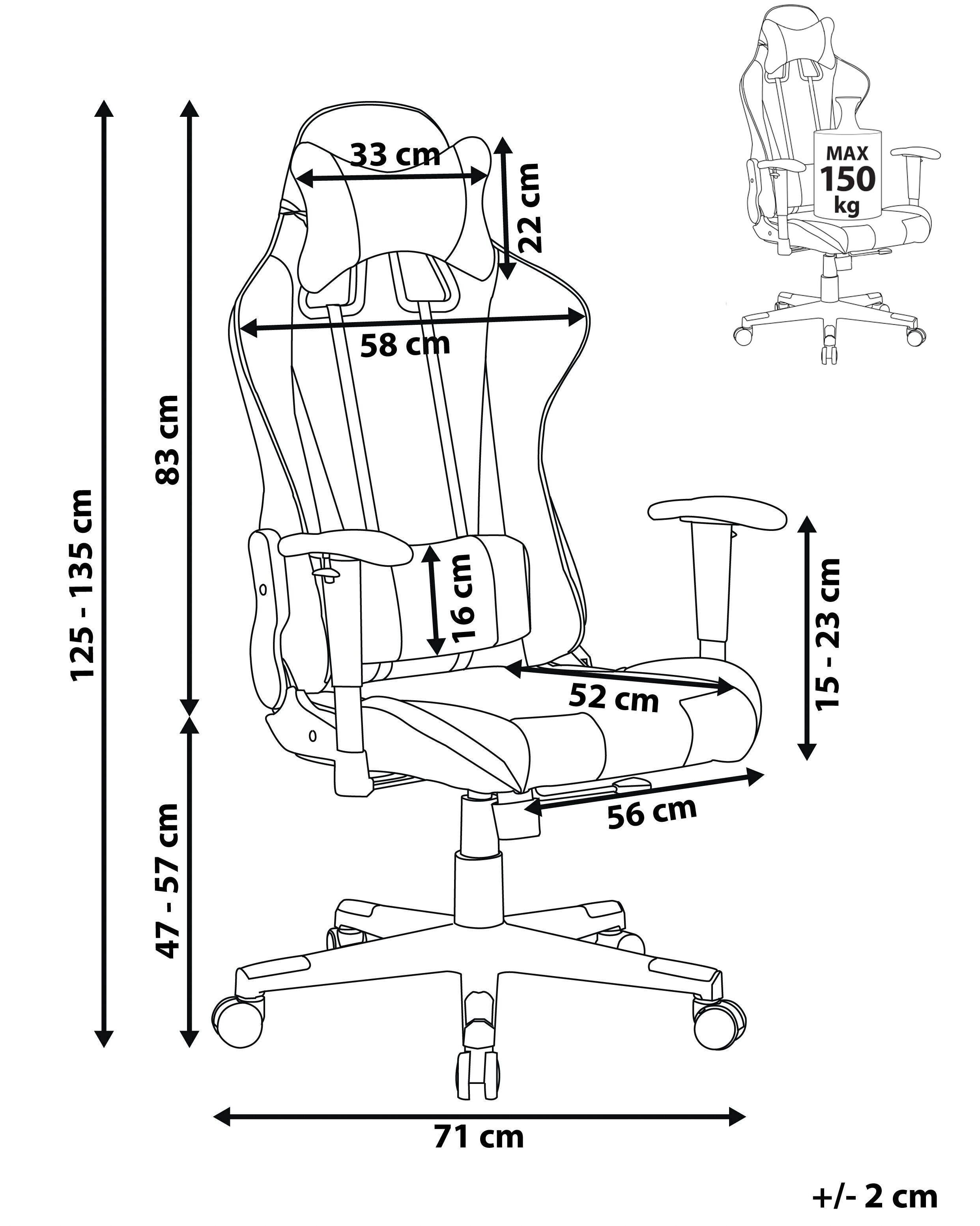 Beliani Chaise de bureau en Cuir PU Rétro GAMER  