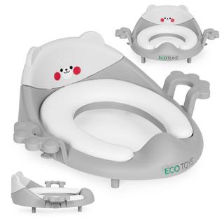 MST Sedile WC per bambini con maniglie, cuscino morbido, grigio, ECOTOYS  