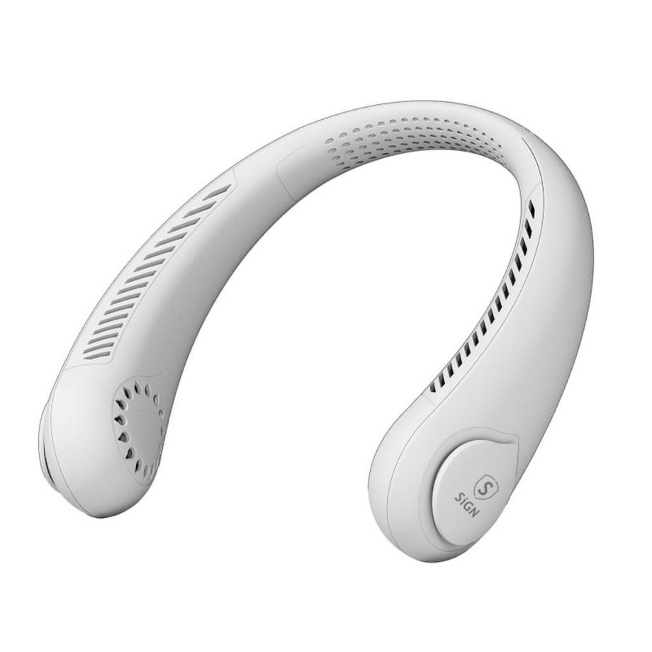 Ventilateur portable avec tour de cou, 4 000 mAh - Blanc