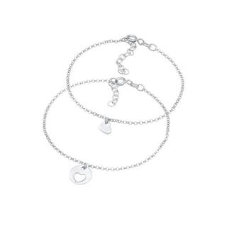 Elli  Bracelet Femmes Mère Fille Set Cœur Plaquette Cut 