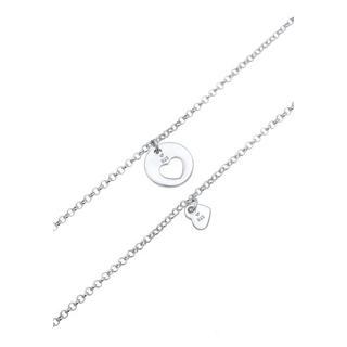 Elli  Armband Herz Mutter Tochter Plättchen Cut Ou 
