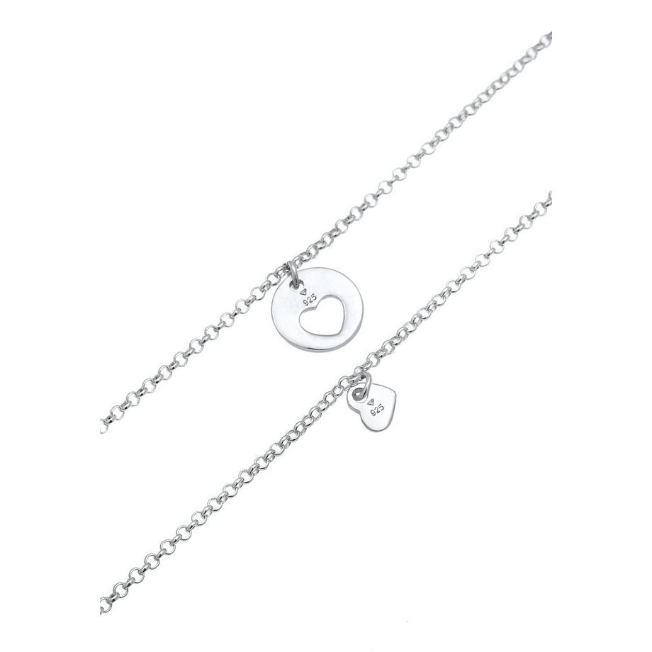 Elli  Armband Herz Mutter Tochter Plättchen Cut Ou 