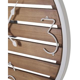 Beliani Wanduhr aus Tannenholz Rustikal ARRIAGA  