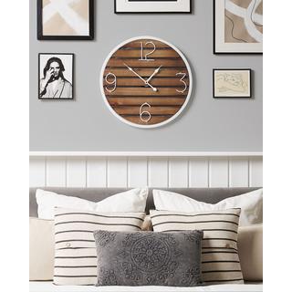 Beliani Wanduhr aus Tannenholz Rustikal ARRIAGA  