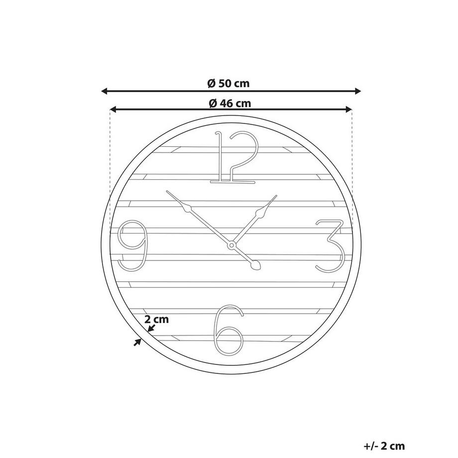 Beliani Orologio da parete en Legno di abete Rustico ARRIAGA  