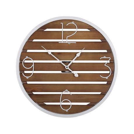 Beliani Wanduhr aus Tannenholz Rustikal ARRIAGA  