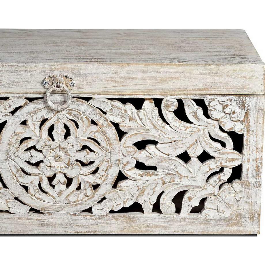 mutoni Truhe Mykonos Mango vintage weiss 80x40  