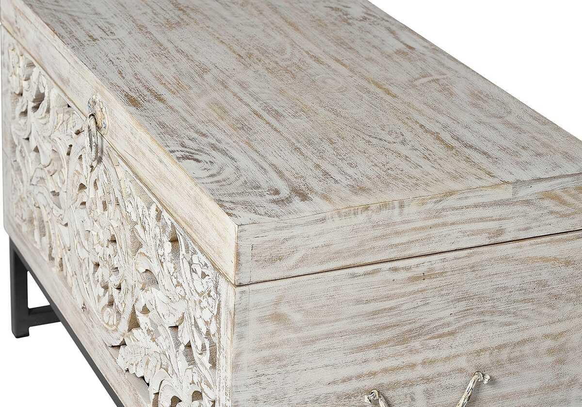 mutoni Coffre Mykonos Mango vintage blanc 80x40  