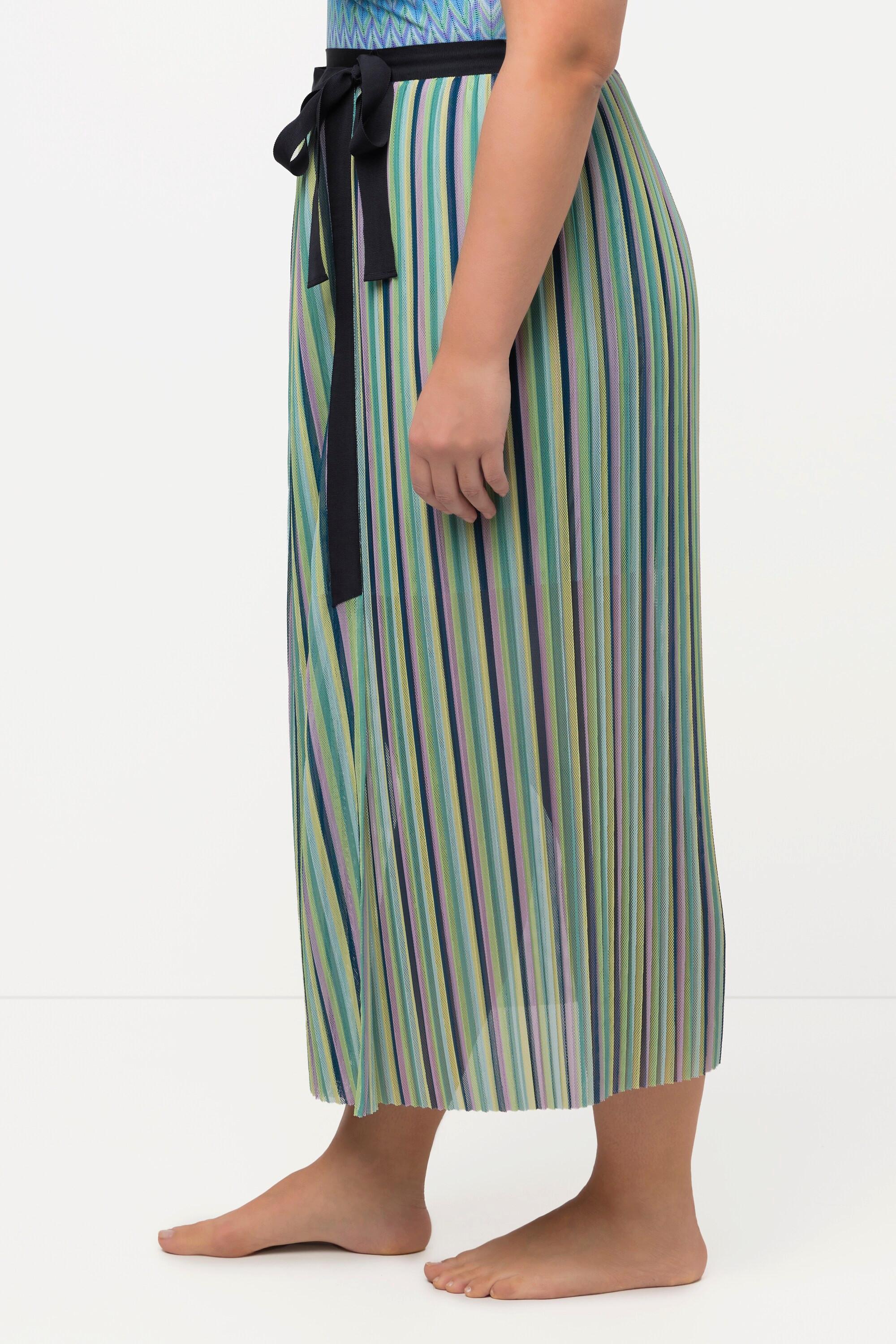 Ulla Popken Wickelrock Streifen Mesh Bindeband  