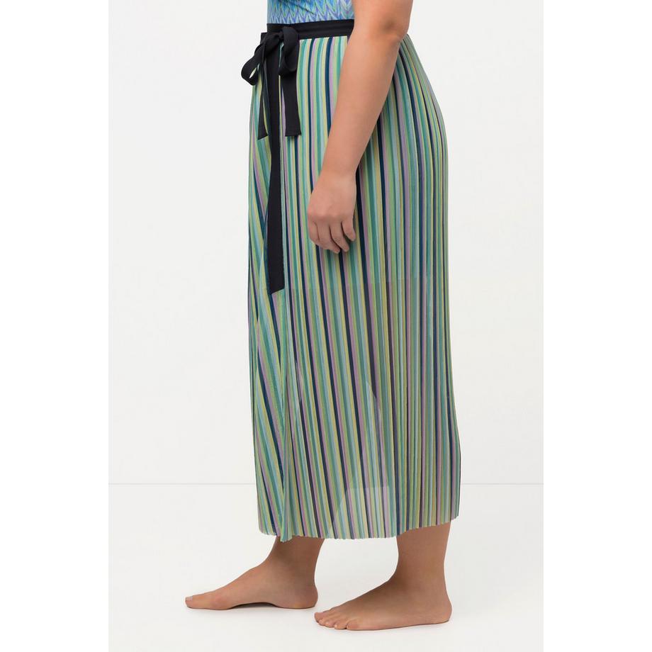 Ulla Popken Jupe portefeuille Rayures Tulle Cordon  