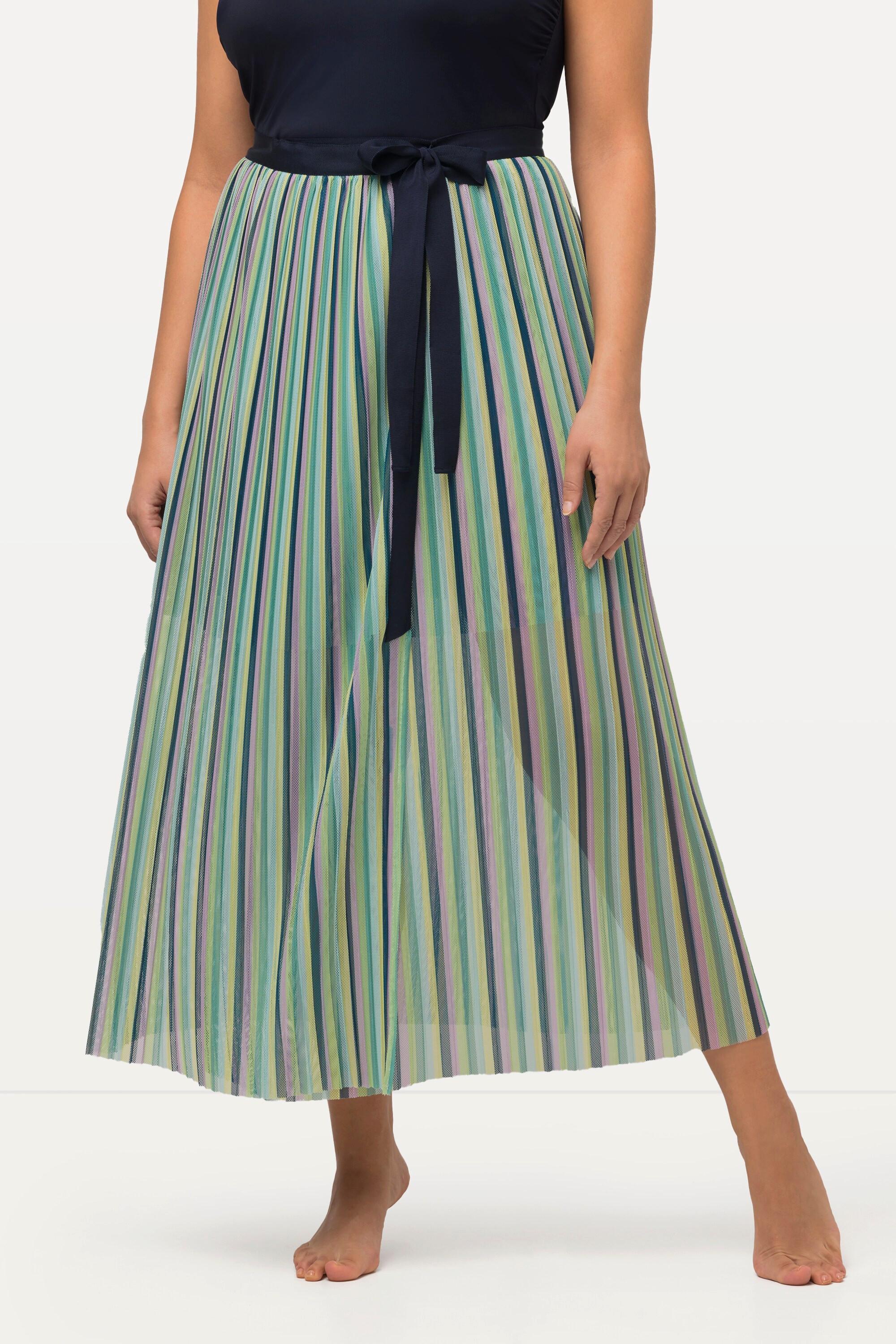 Ulla Popken Wickelrock Streifen Mesh Bindeband  