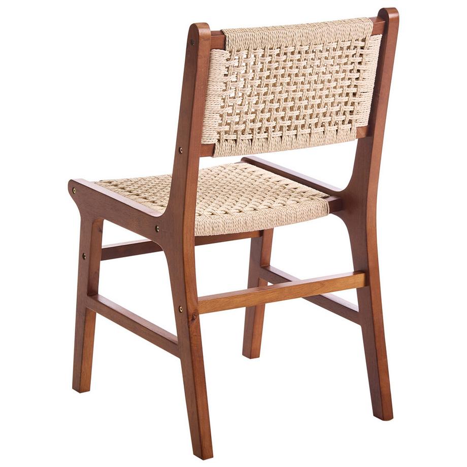 Beliani Esszimmerstuhl 2er Set aus Gummibaumholz Rustikal OZELLA  