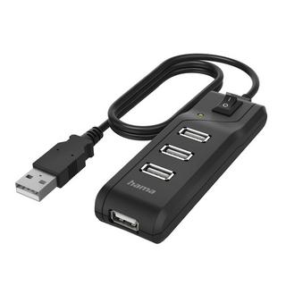 hama  USB-Hub, 4 Ports, Ein-/Ausschalter 