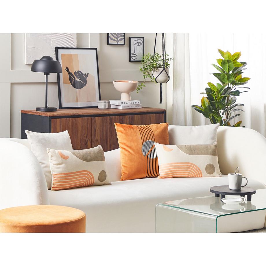 Beliani Dekokissen 2er Set aus Baumwolle Modern MELAMPODIUM  