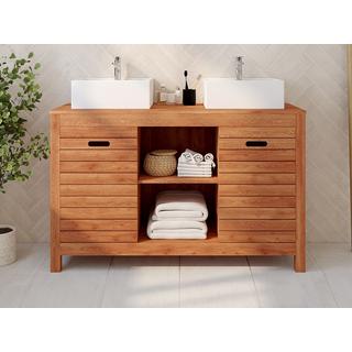 Vente-unique Mobile bagno con lavabo semplice 1 in Legno d'acacia PULUKAN  