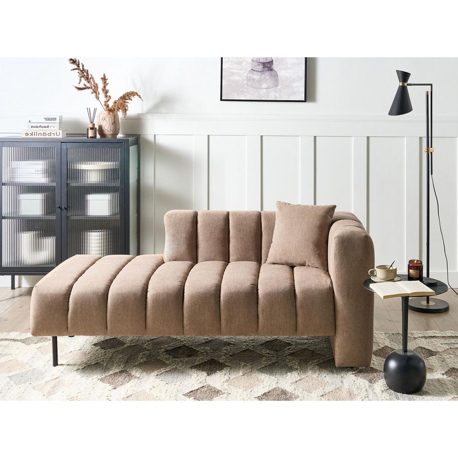 Beliani Chaise longue côté droit en Tissu Glamour LANNILS  