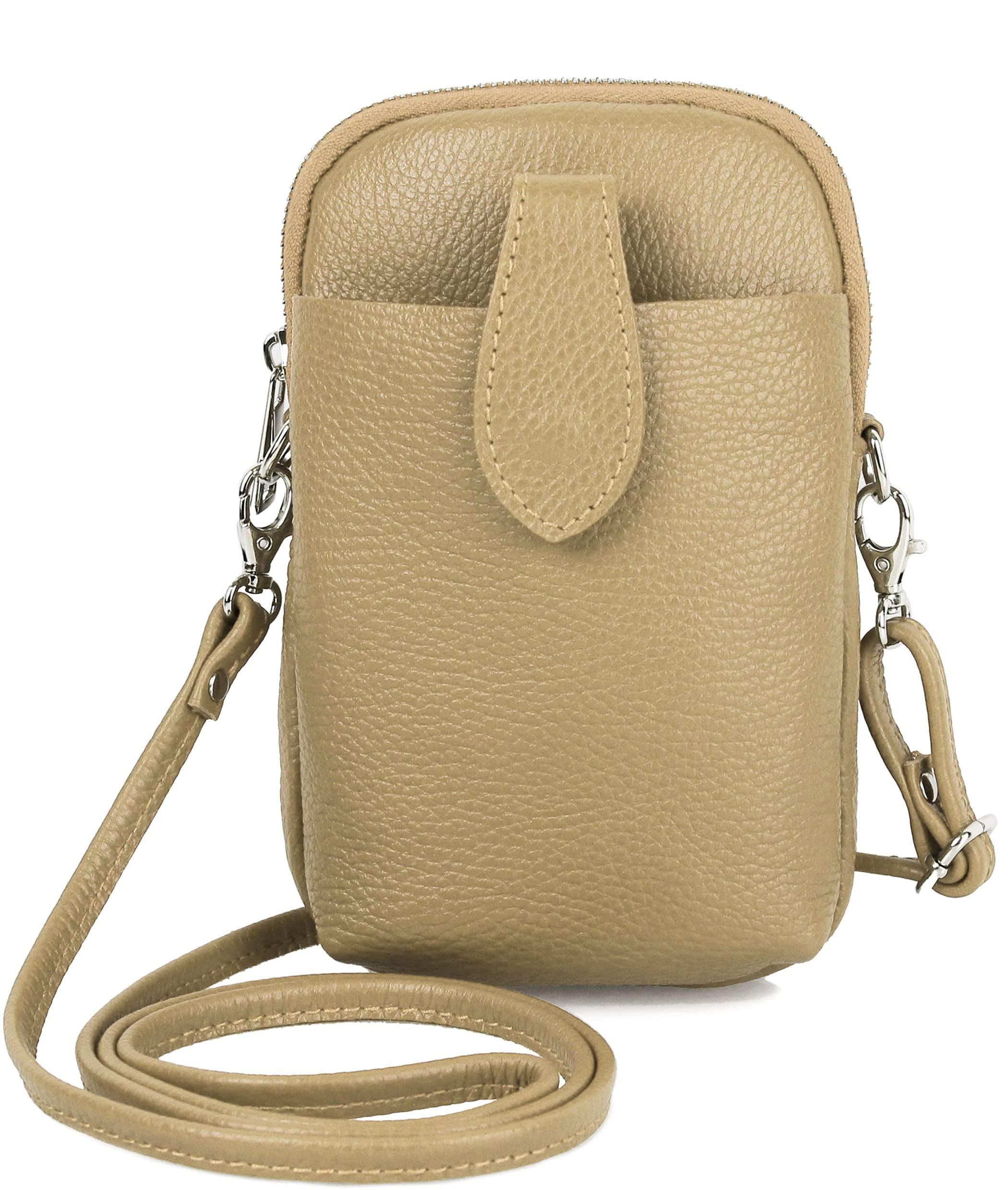 Only-bags.store Kleine Leder-Umhängetasche, Handtasche Handy echtes Leder, Crossbody-Umhängetasche Kleine Leder-Umhängetasche, Handtasche Handy echtes Leder, Crossbody-Umhängetasche 