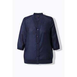 Ulla Popken Blusotto leggermente velato scollo a V maniche 3/4  