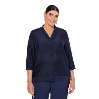 Ulla Popken Blusotto leggermente velato scollo a V maniche 3/4  