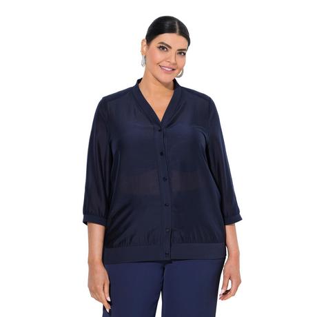 Ulla Popken Blusotto leggermente velato scollo a V maniche 3/4  