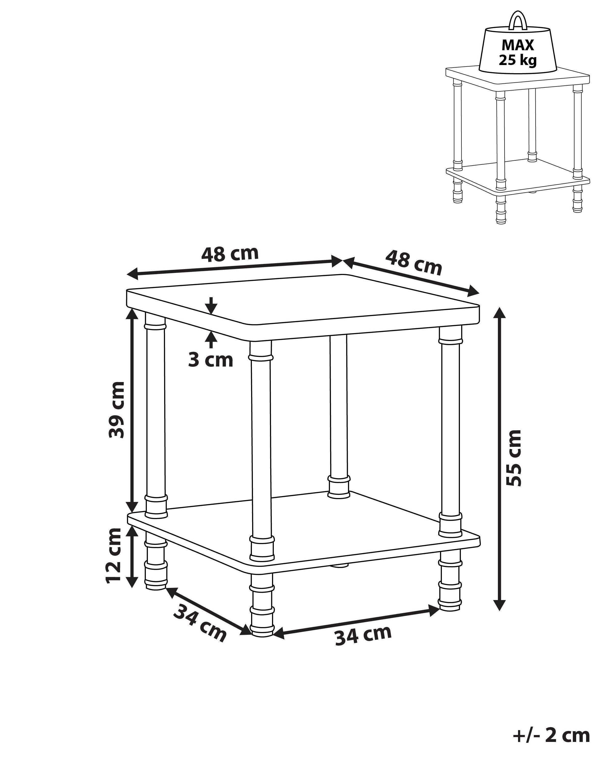 Beliani Table d'appoint en Panneau de particules Industriel VERIL  