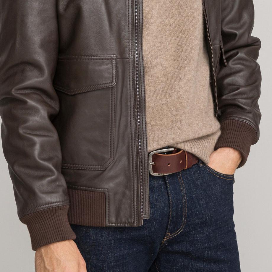 La Redoute Collections Leder Bomberjacke  