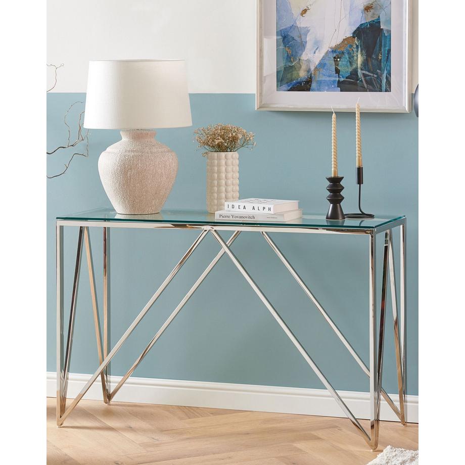 Beliani Konsolentisch aus Sicherheitsglas Glamourös WESO  