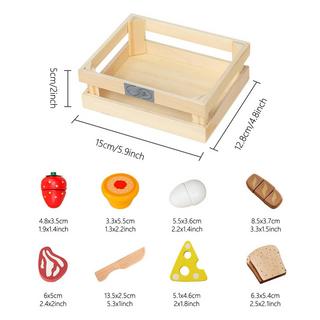 Activity-board  Set de petit-déjeuner en bois pour couper les aliments, magasin de cuisine pour enfants 