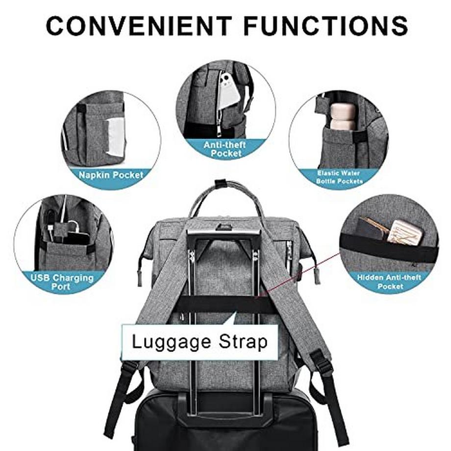 Only-bags.store Sac à dos étanche pour ordinateur portable 15.6 pouces avec port USB  