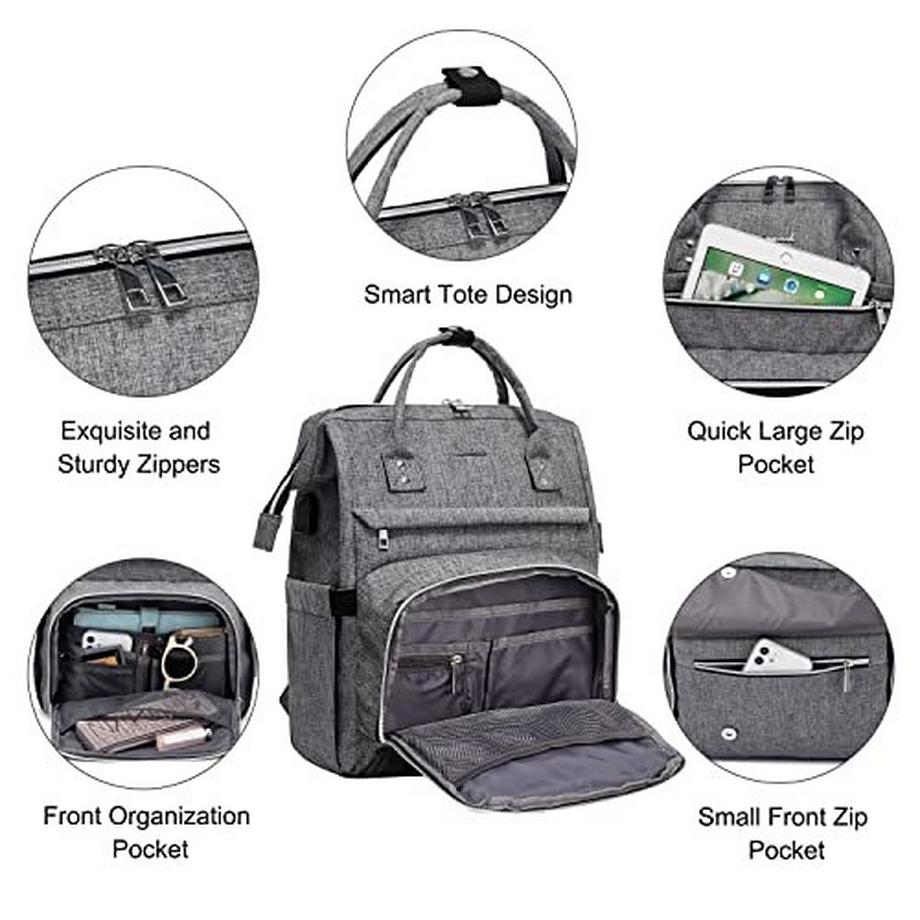 Only-bags.store Sac à dos étanche pour ordinateur portable 15.6 pouces avec port USB  