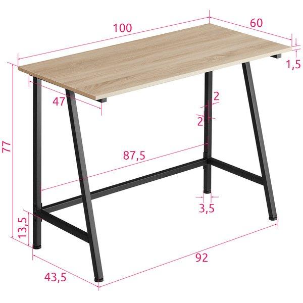 Tectake Scrivania Newton 100 x 50 x 77 cm  