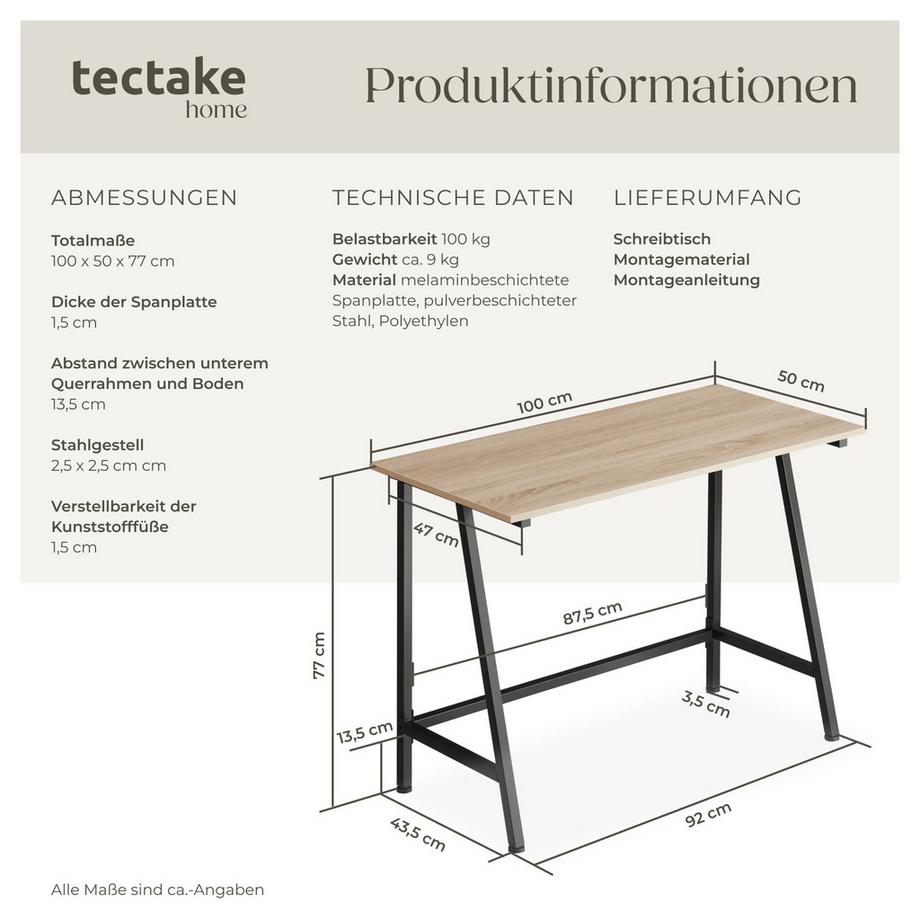 Tectake Scrivania Newton stile industriale  