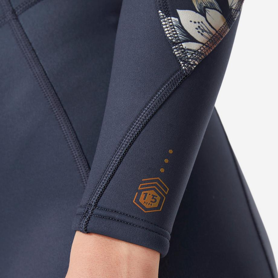 DECATHLON  Langarm-Surf-Shorty Springsuit 1,5 mm Rücken-RV  900, Terra Blumen 