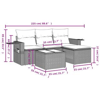 VidaXL Ensemble de canapés de jardin rotin synthétique  