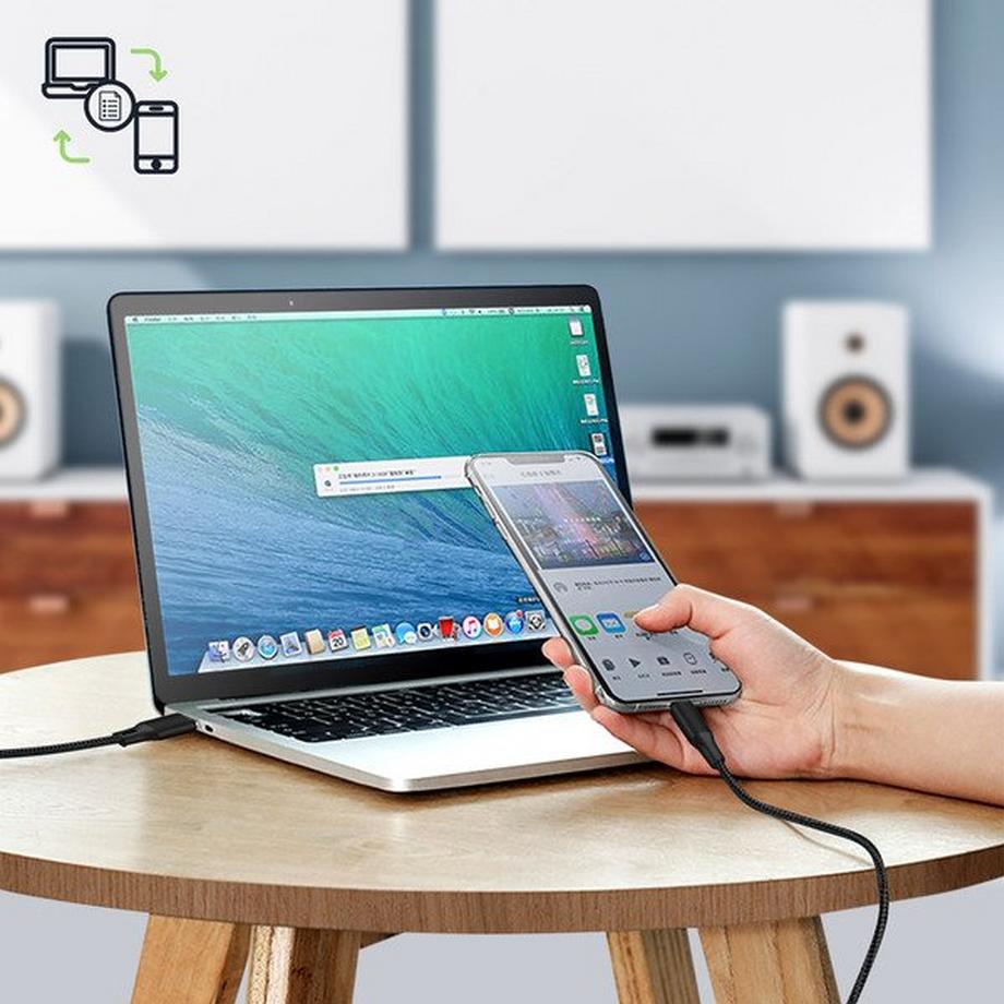 Forever  Câble USB-C, Micro-USB et Lightning Noir 