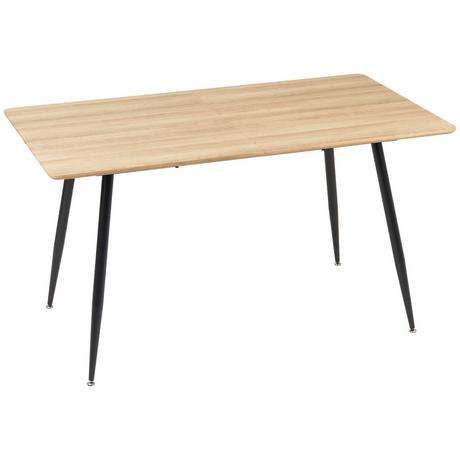 Northio Table À Manger Table De Cuisine Moderne Pour 4 Personnes, Table De Salle À Manger Noir Aspect Bois, Pieds En Acier, 140X80X76Cm, Naturel  