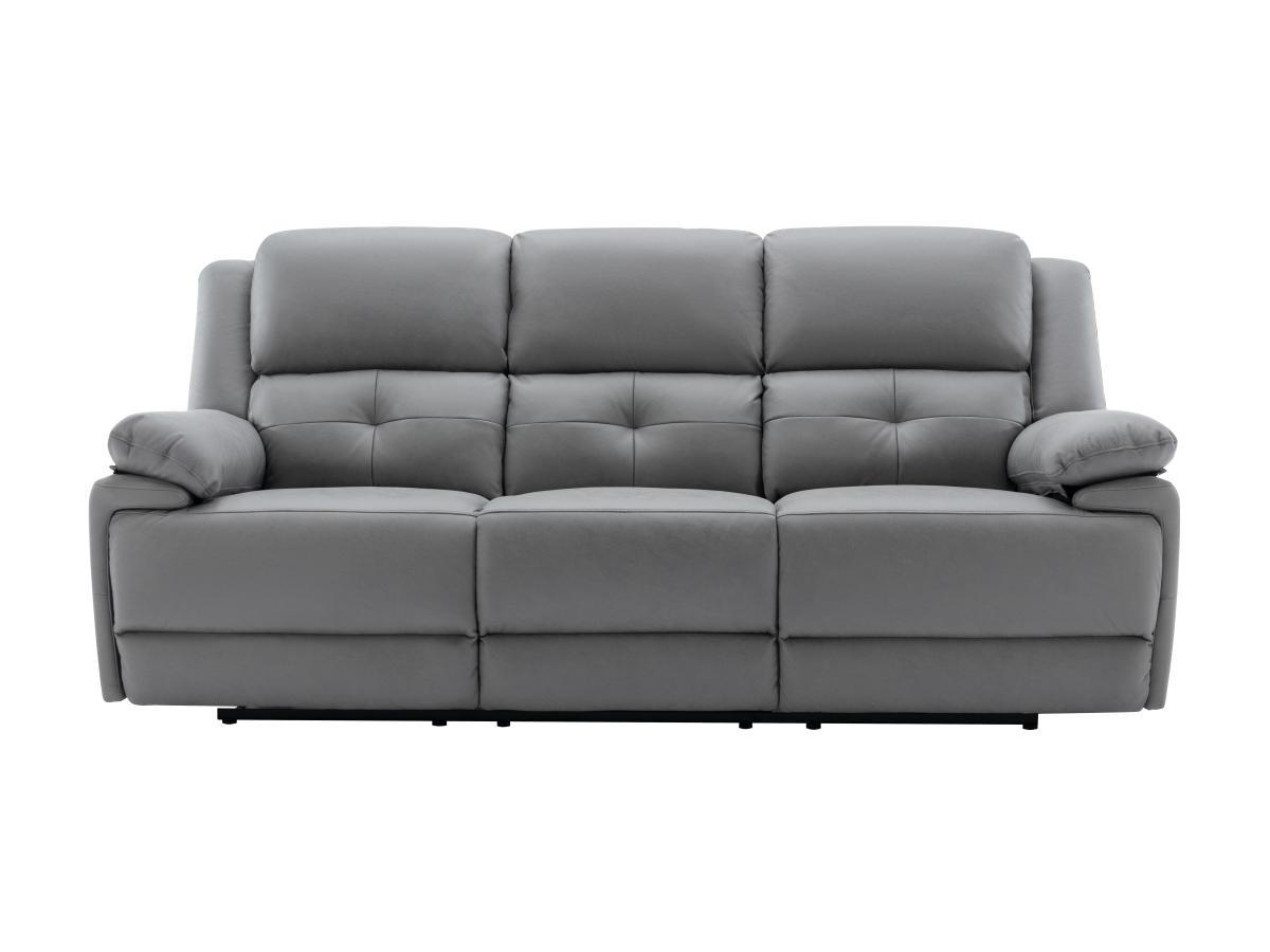 Vente-unique Relaxsofa elektrisch 3-Sitzer - Stoff - Grau - DOLENE  