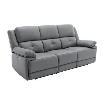 Relaxsofa elektrisch 3-Sitzer - Stoff - Grau - DOLENE