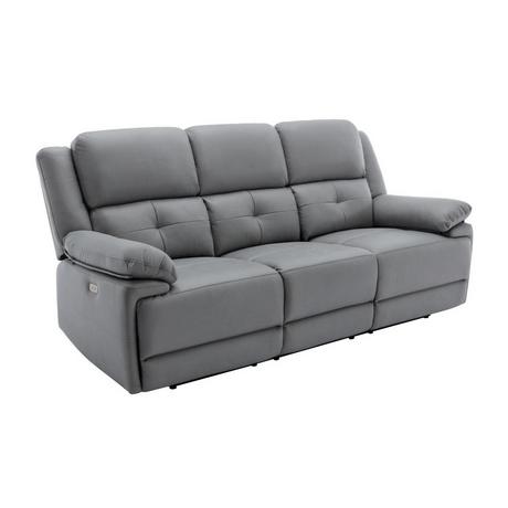 Vente-unique Relaxsofa elektrisch 3-Sitzer - Stoff - Grau - DOLENE  