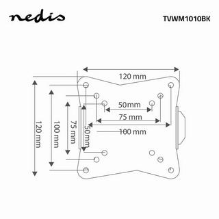 Nedis  Support mural fixe pour TV | 13-27" | Poids maximum de l'écran supporté : 30kg | Distance minimum au mur : 20mm | Acier | Noir 