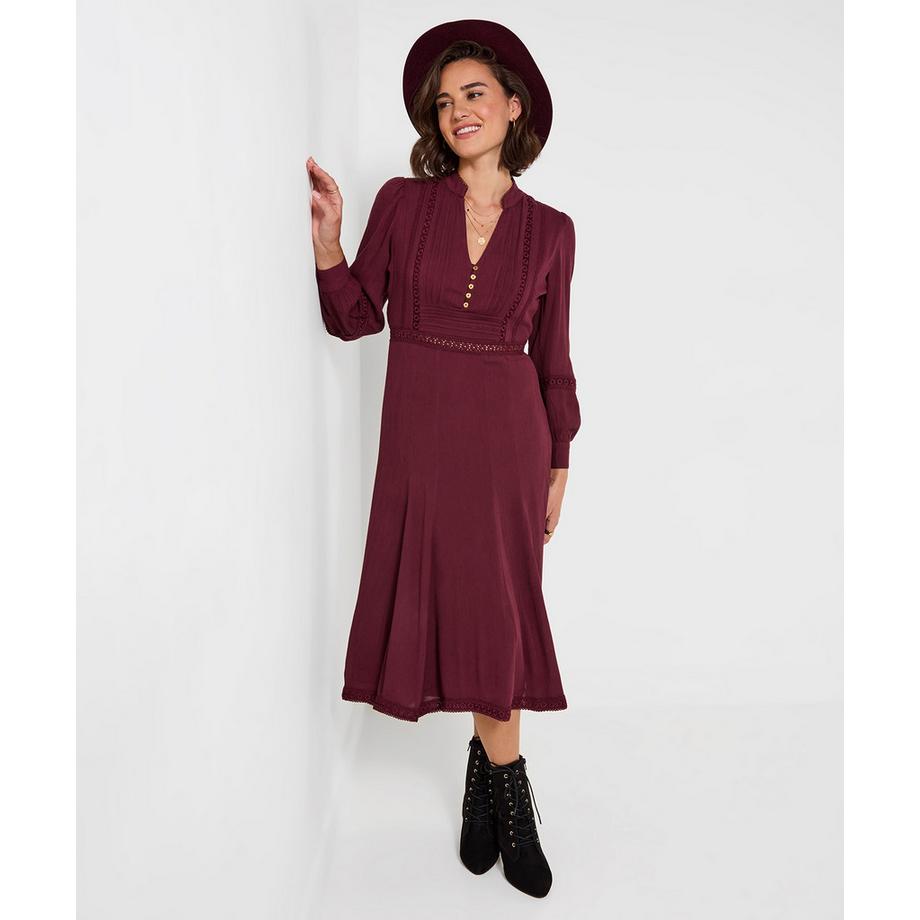 Robe Mi-Longue à Manches Longues Preya