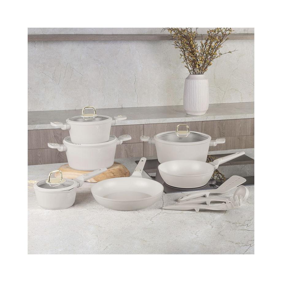 Berlinger  Kochgeschirr-Set 15-teilig matt cream Sahara Collection 