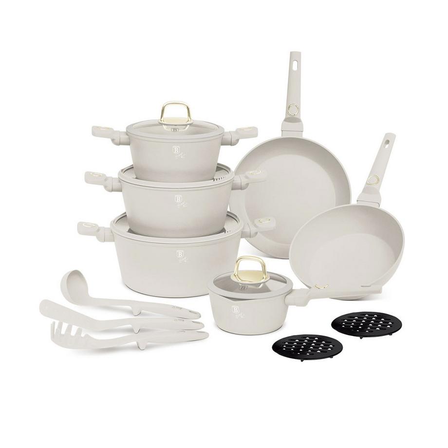 Berlinger  Kochgeschirr-Set 15-teilig matt cream Sahara Collection 