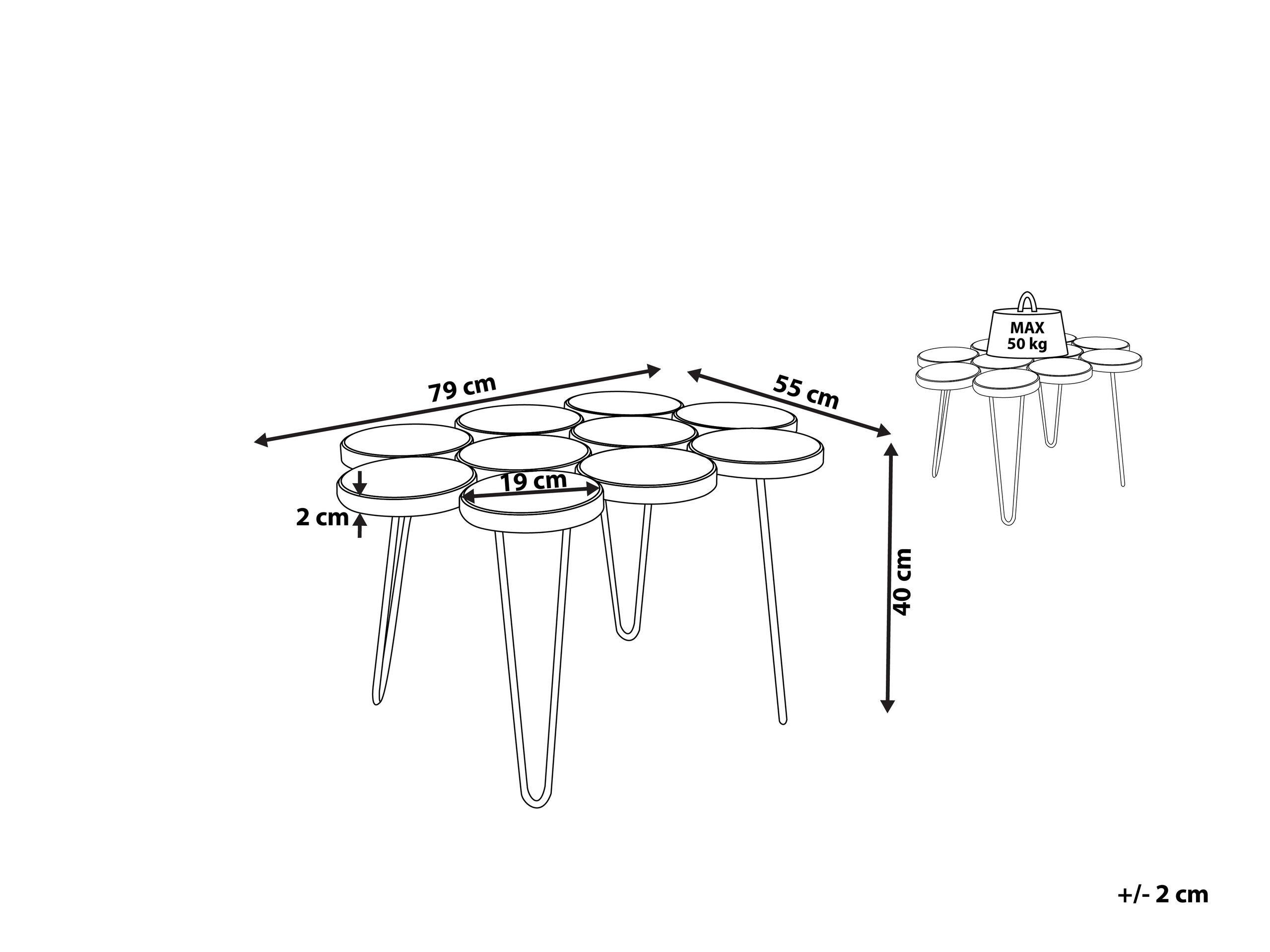 Beliani Table d'appoint en Bois de Suar Rustique TIJUANA  