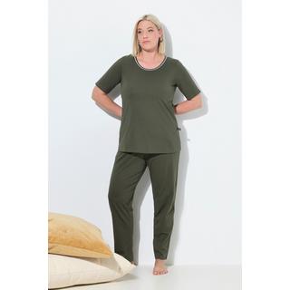 Ulla Popken Pigiama a pois girocollo maniche corte  